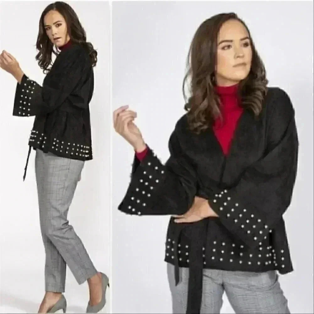 JACKET ANNA Faux Suede Wrap Jacket